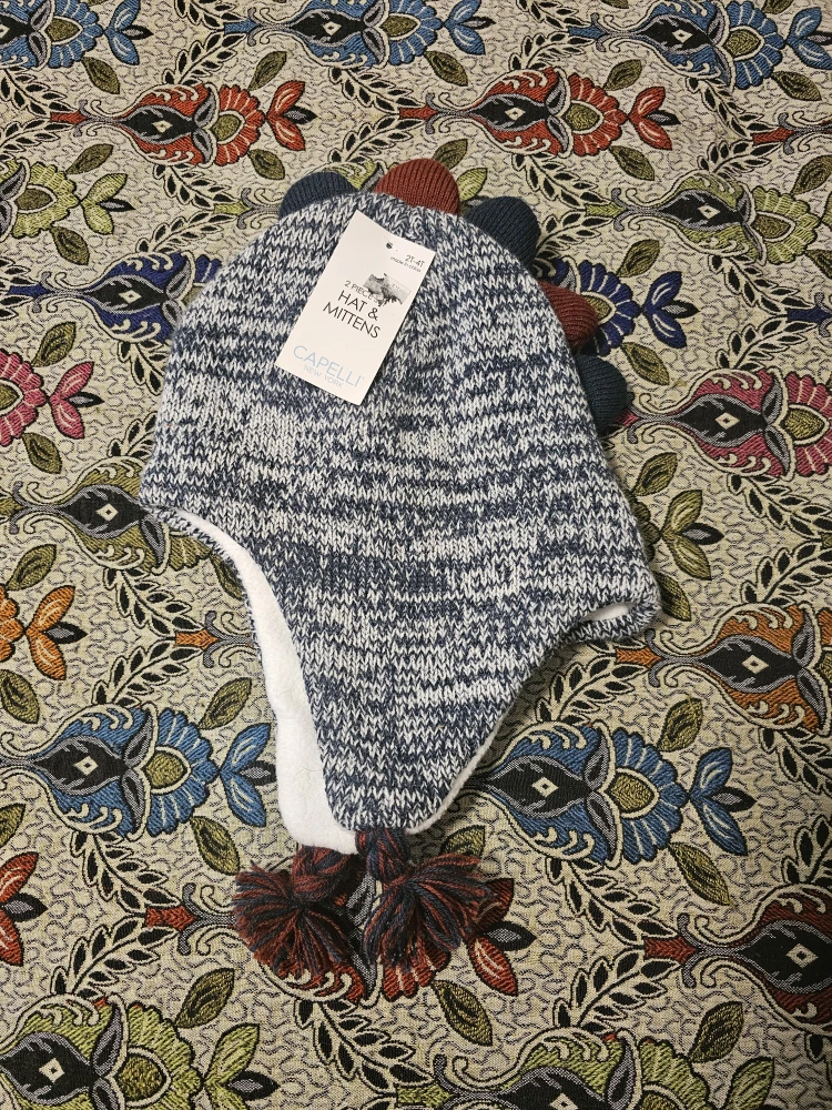 Capelli Dino Hat & Mittens - Size 2-4T