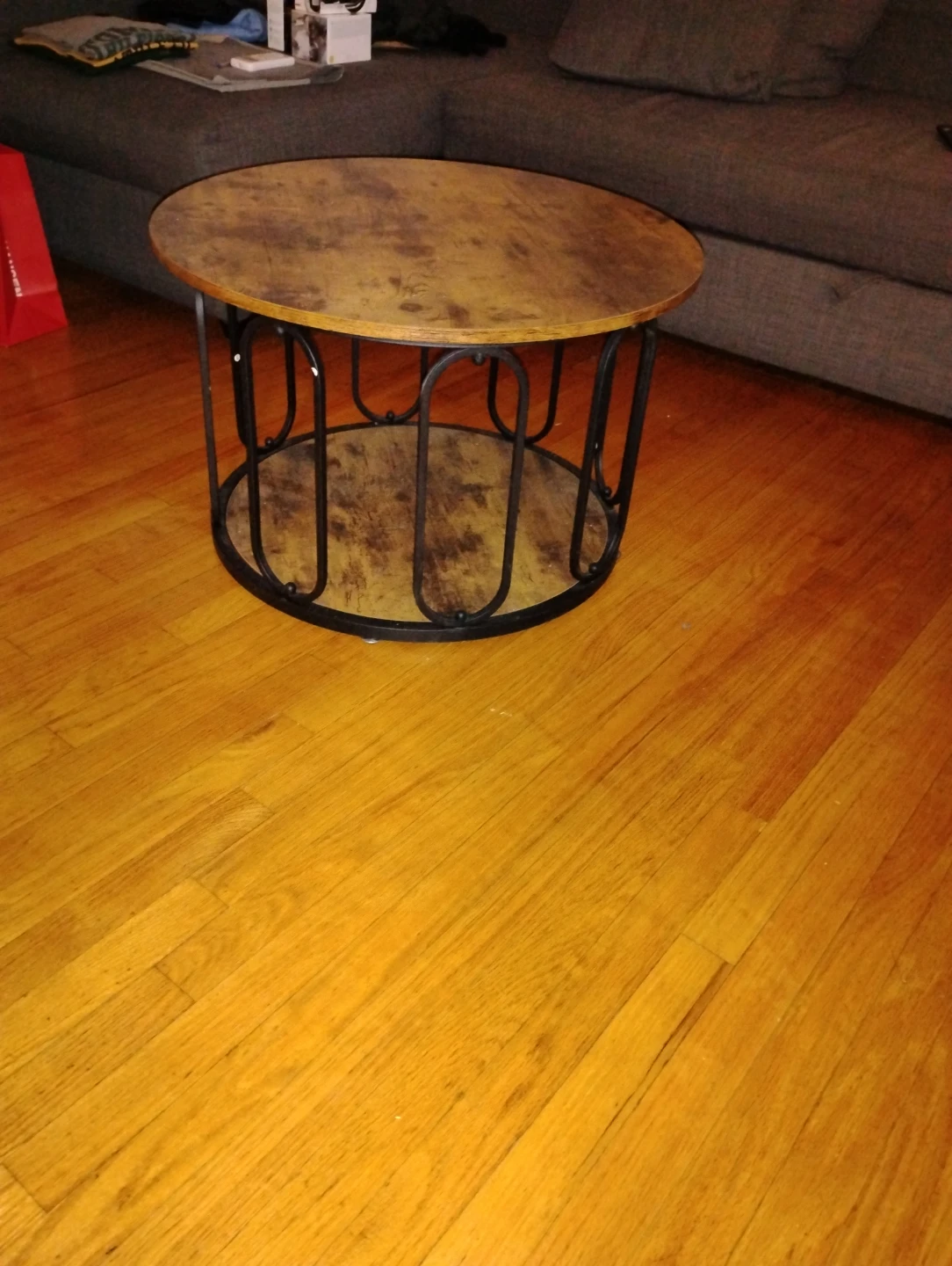 Round Coffee Table - Wood and Metal