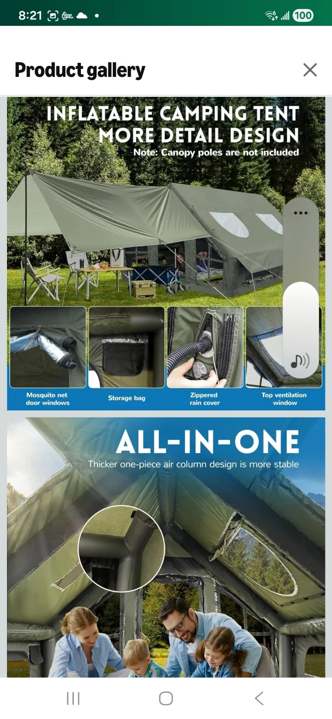 KIKILIVE Inflatable Camping Tent 6-8 Person - photo 2