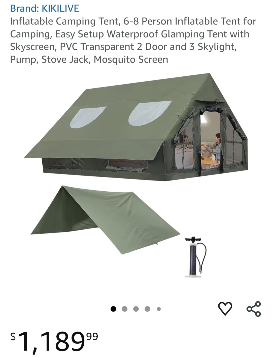 KIKILIVE Inflatable Camping Tent 6-8 Person - photo 4