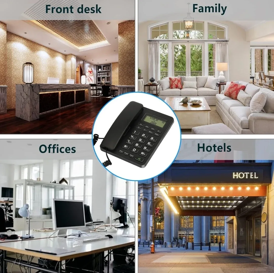 Uvital Desktop Corded Telephone - Black image indicator(2)