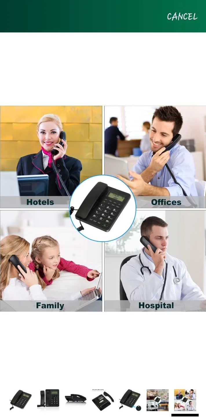 Uvital Desktop Corded Telephone - Black image indicator(3)