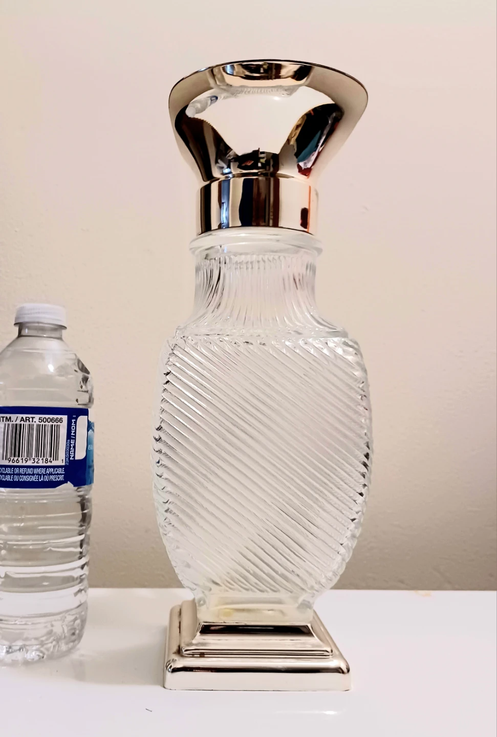 Unique Silver Plated Ribbed Glass Pitcher - photo 2