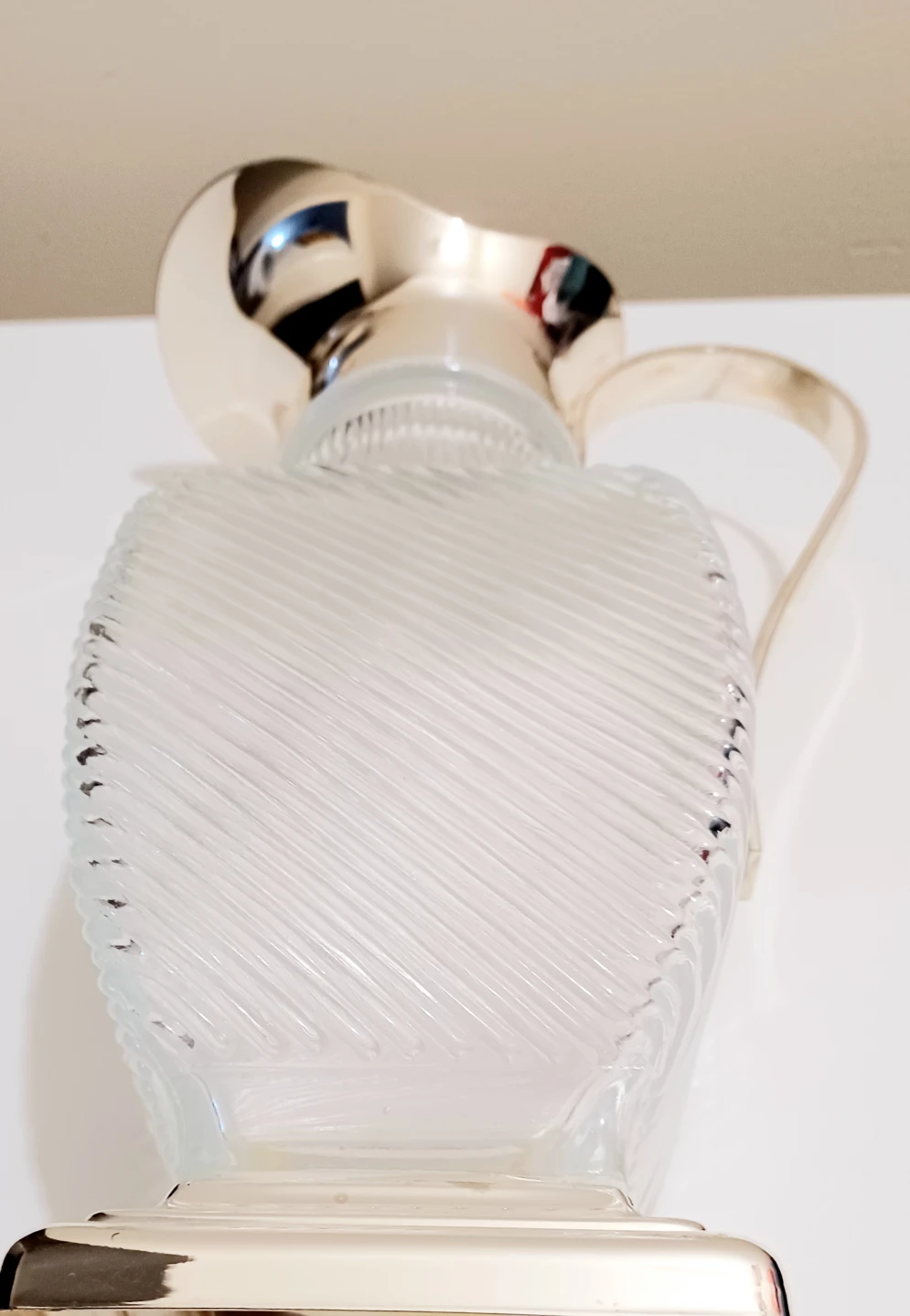 Unique Silver Plated Ribbed Glass Pitcher - photo 4