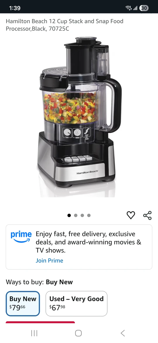 Hamilton Beach 12 Cup Food Processor - Black
