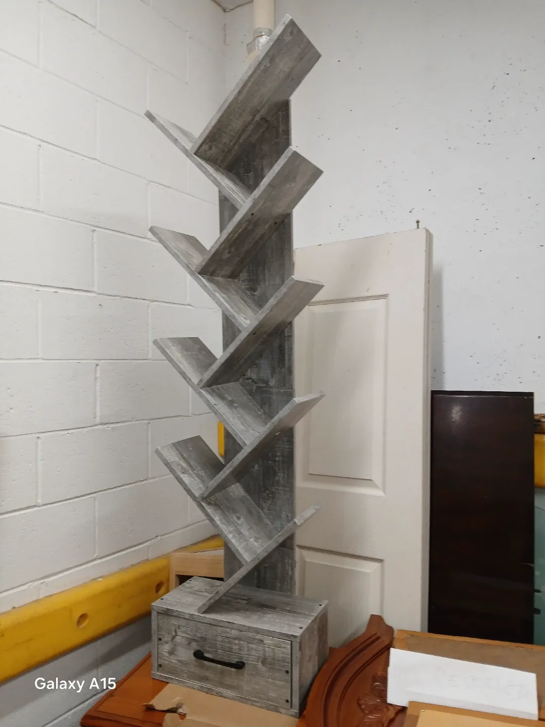 Grey Wooden Tree Bookshelf