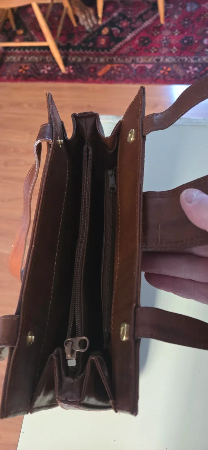 G. Versace Italy Brown Leather Handbag image indicator(2)