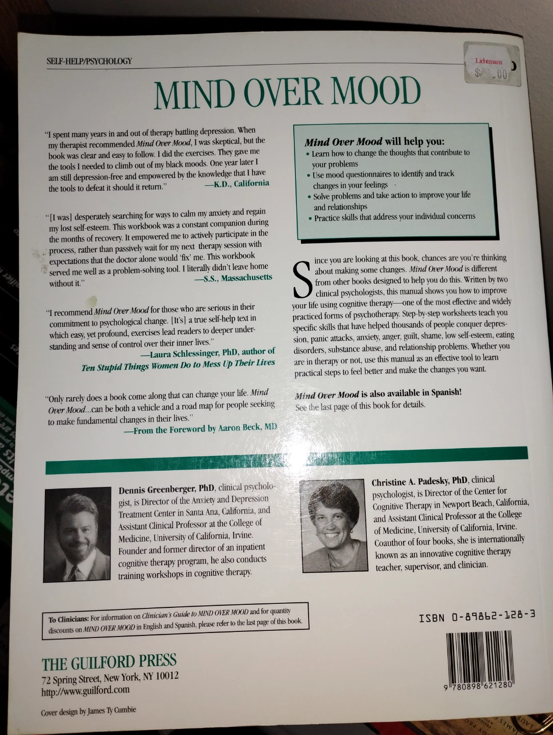 Mind Over Mood by Greenberger & Padesky - photo 2