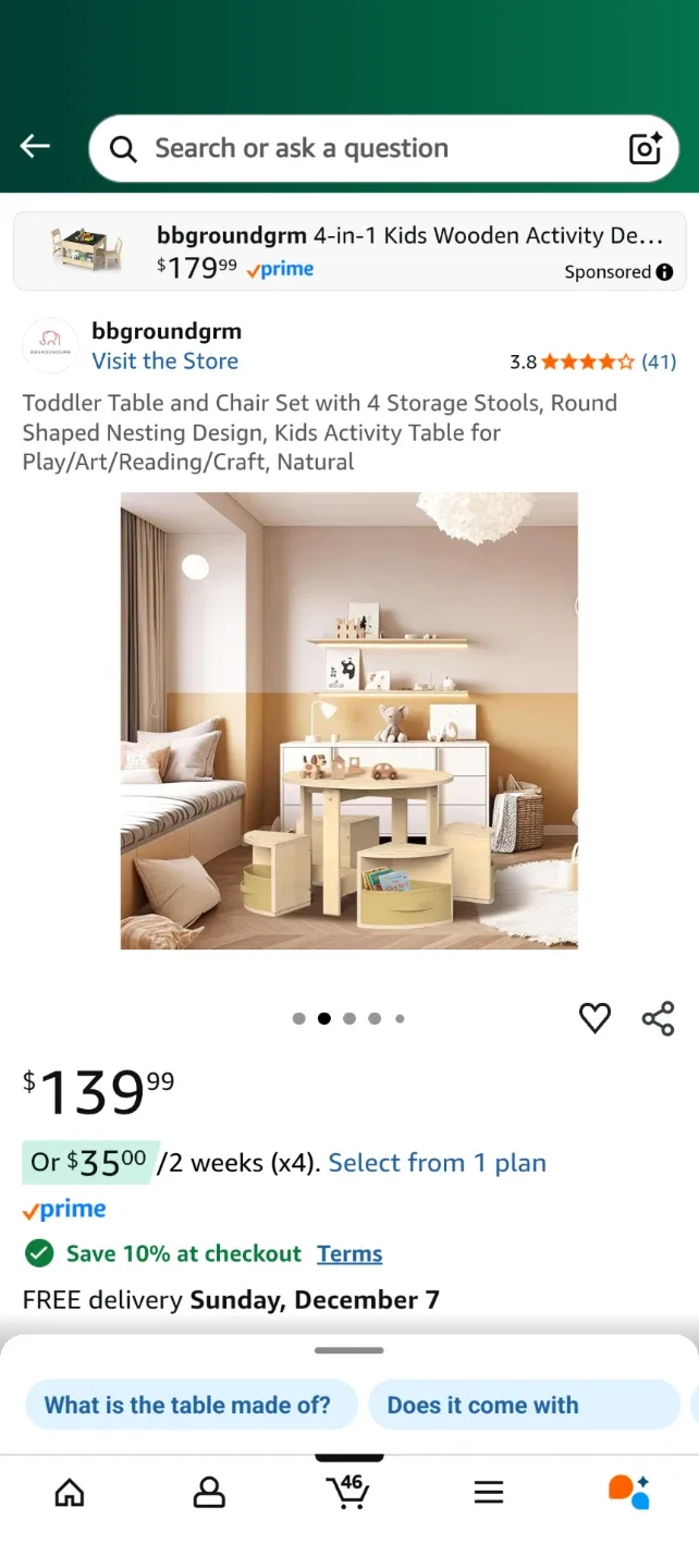 bbgroundgrm 4-in-1 Kids Wooden Activity Table image indicator(2)