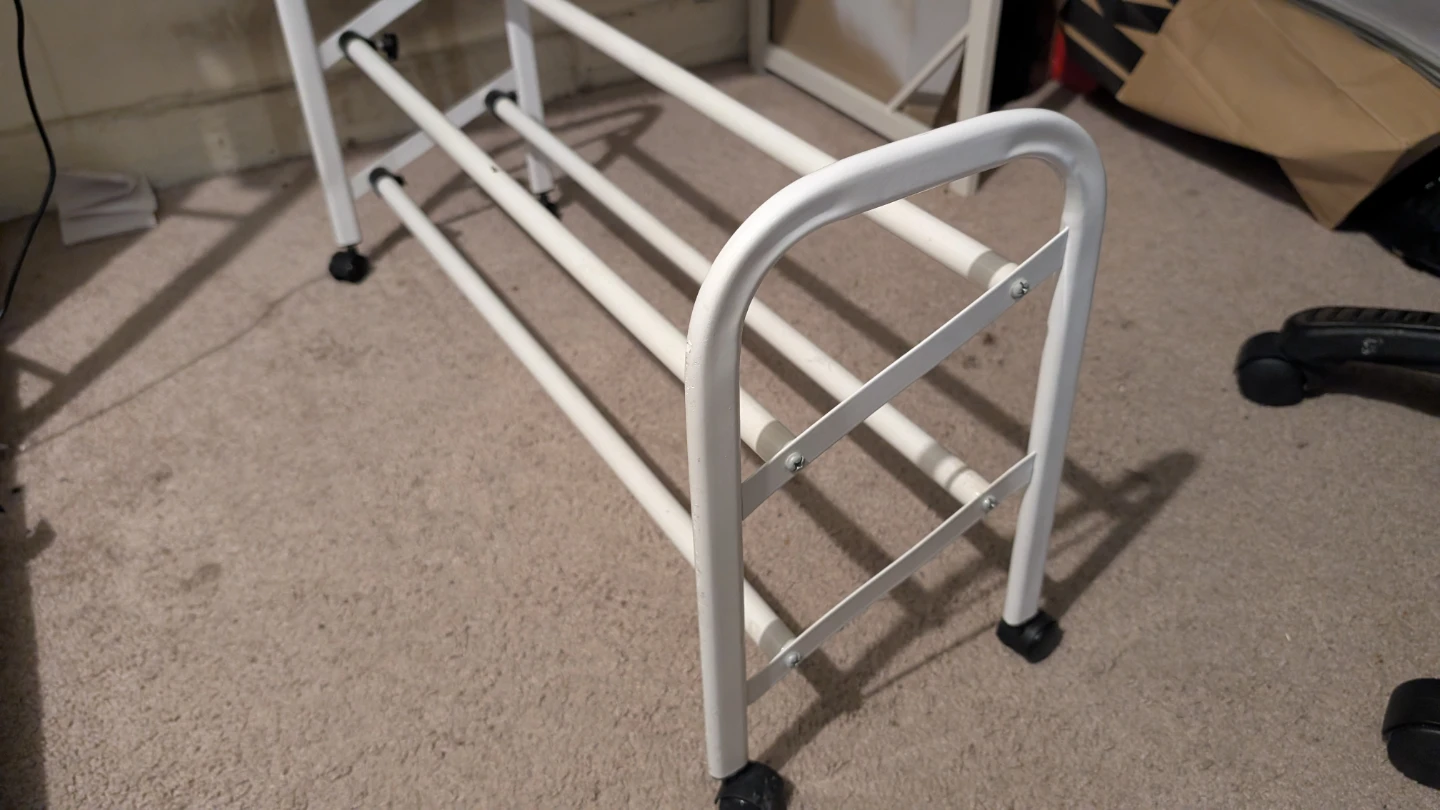 White Metal Shoe Rack extendable