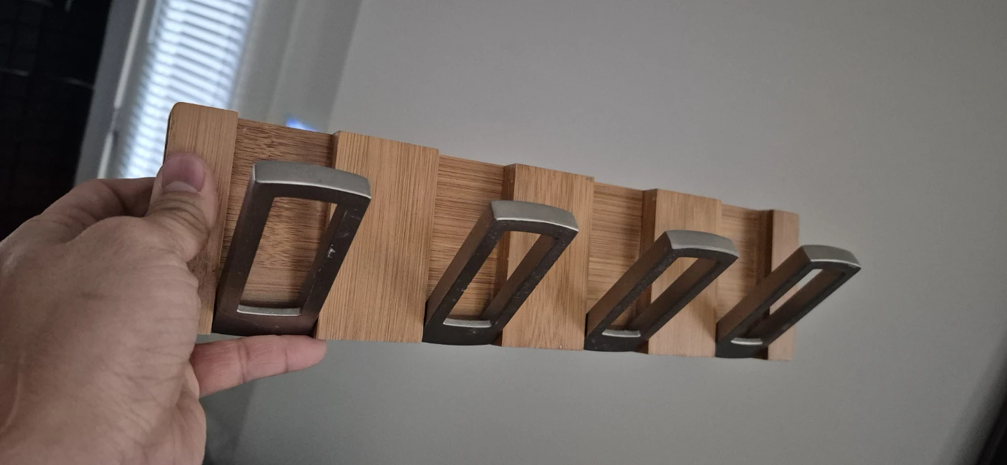 Wood Coat Rack with Flip-Down Hooks