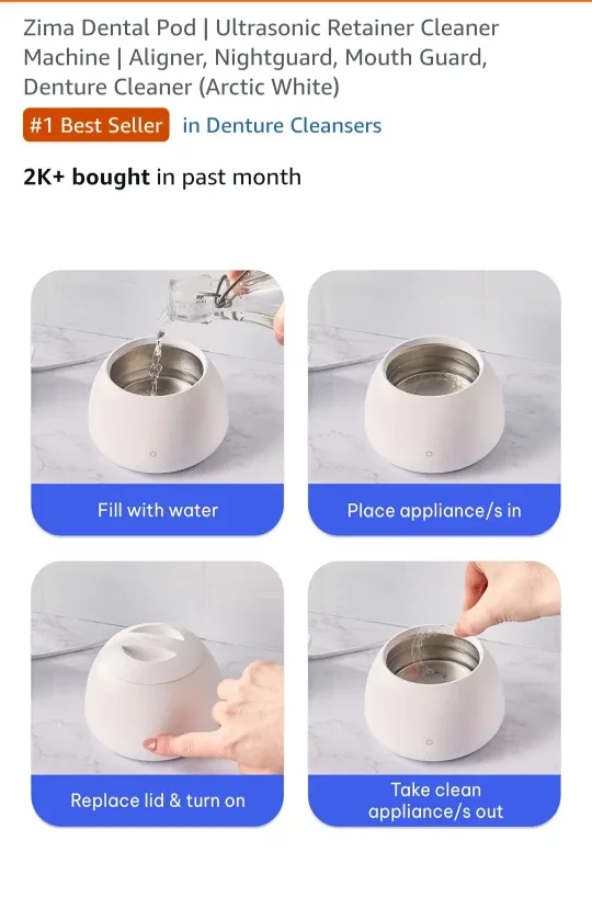 Zima Dental Pod Ultrasonic Cleaner - Arctic White image indicator(3)