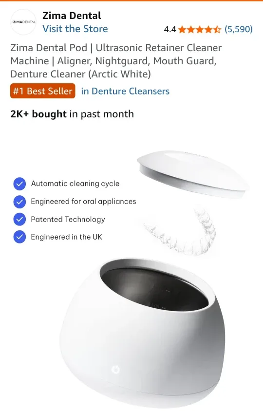 Zima Dental Pod Ultrasonic Cleaner - Arctic White image indicator(4)