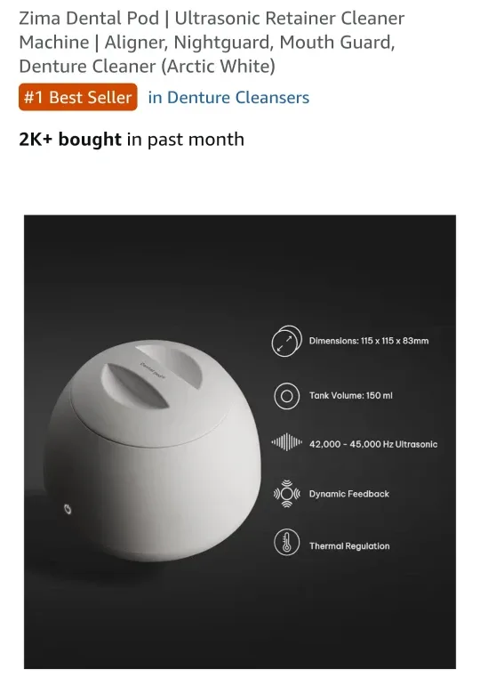 Zima Dental Pod Ultrasonic Cleaner - Arctic White image indicator(5)