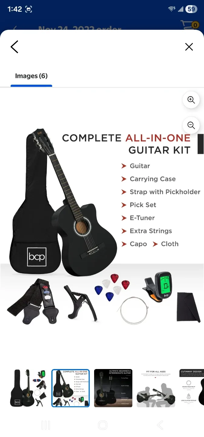 Acoustic Guitar Starter Set - Black #Cleanout image indicator(2)