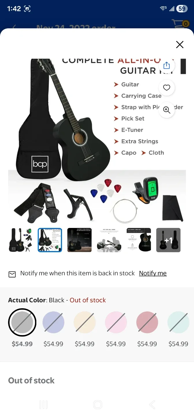 Acoustic Guitar Starter Set - Black #Cleanout image indicator(7)