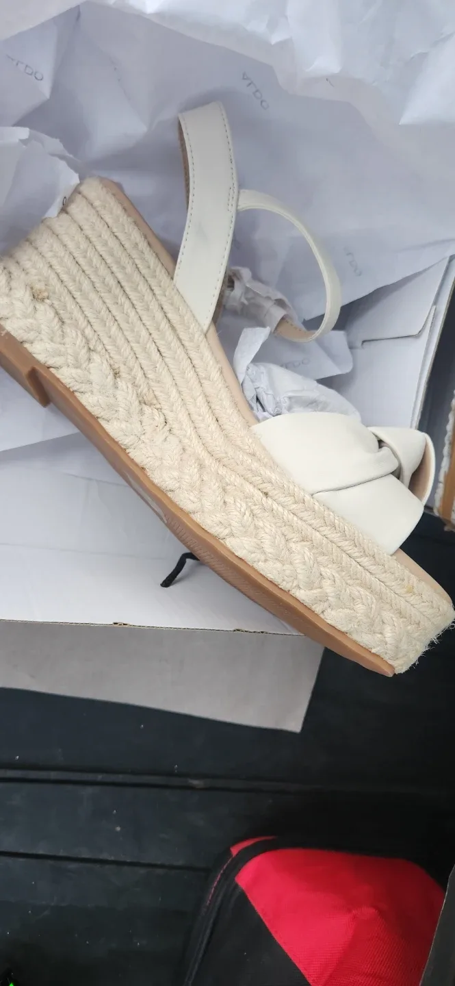 Aldo White Espadrille Wedge Sandals - Size UK 5