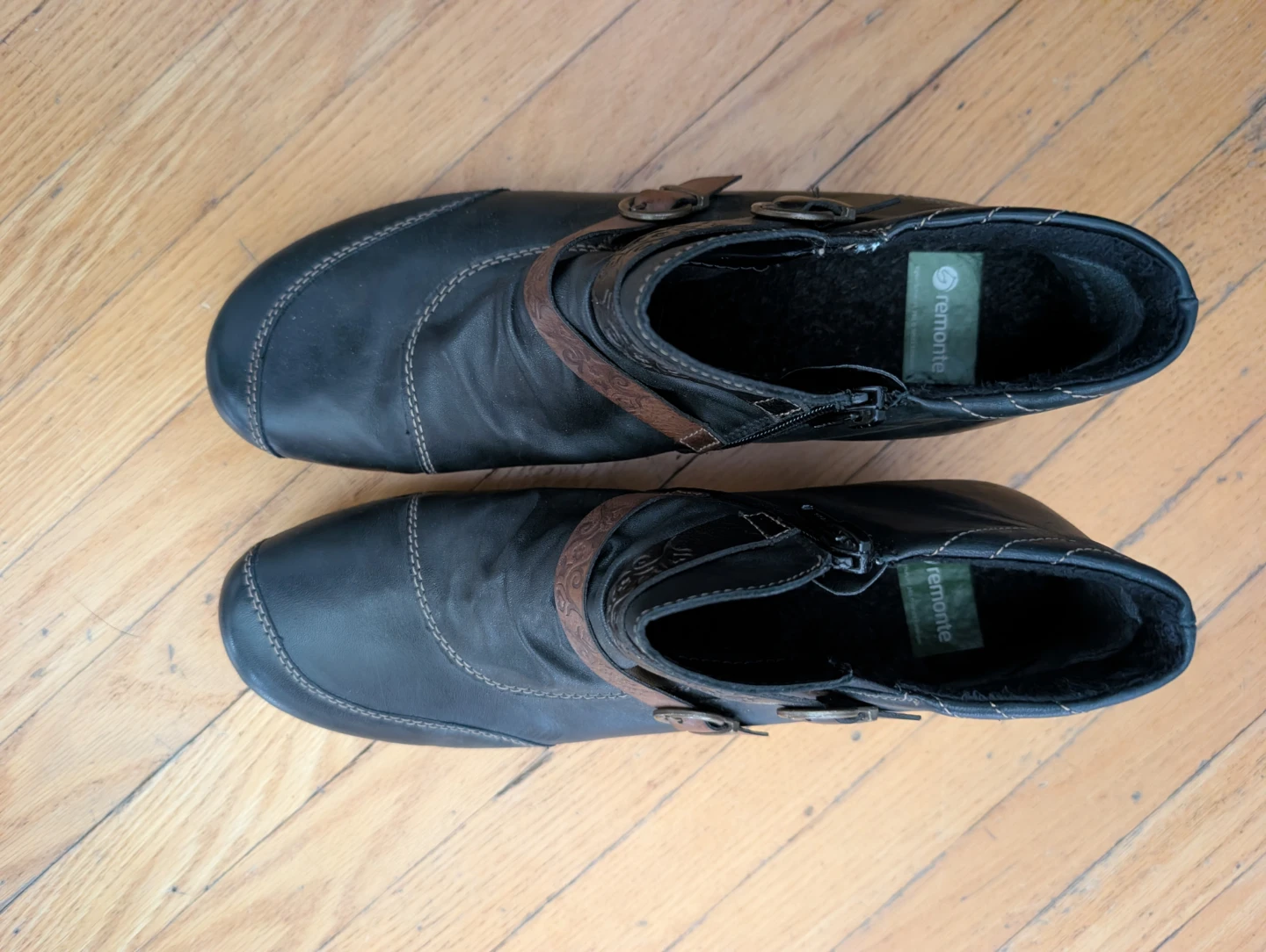 Remonte Black Leather Ankle Boots - Size 41 - photo 2