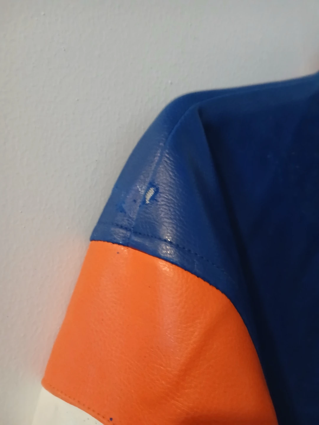 Mets Baseball Leather Jacket Blue/Orange - photo 2