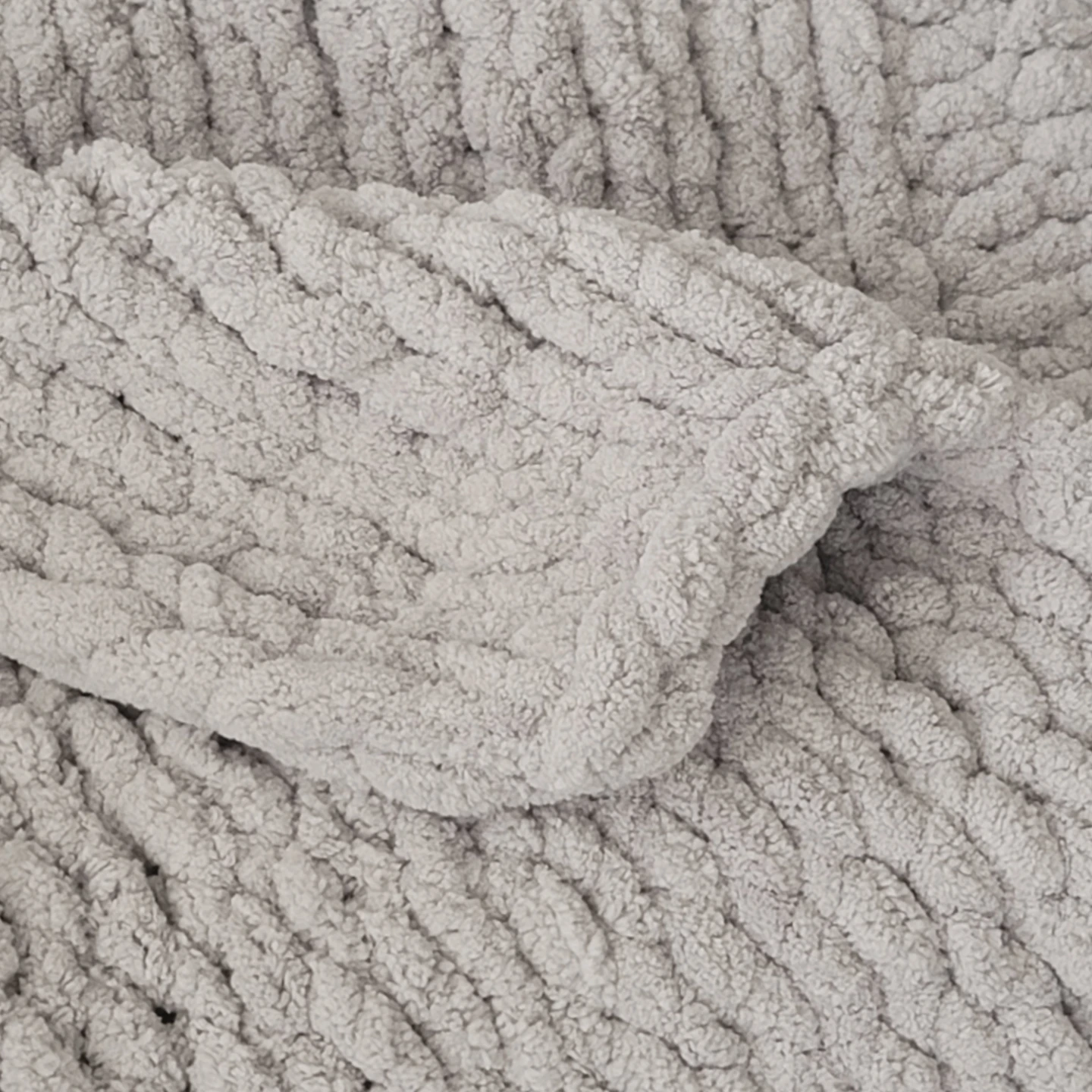 Handmade Grey Chunky Crochet Blanket 50" × 55" - photo 2