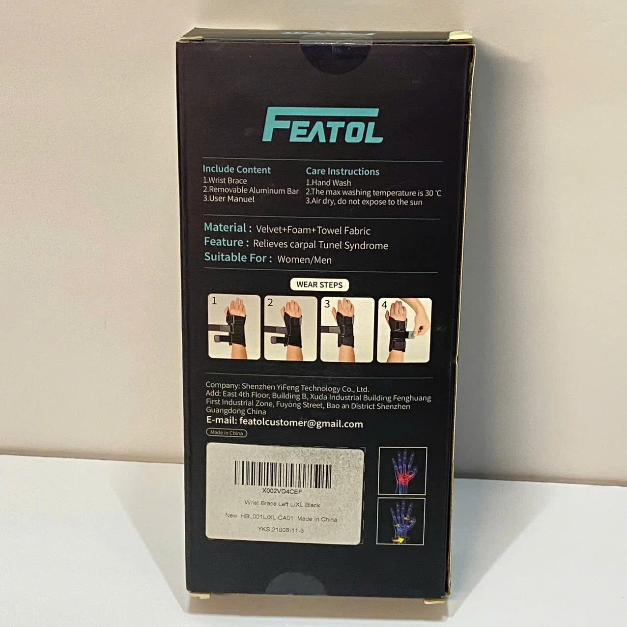 New FEATOL Carpal Tunnel Wrist Brace L/XL - photo 3
