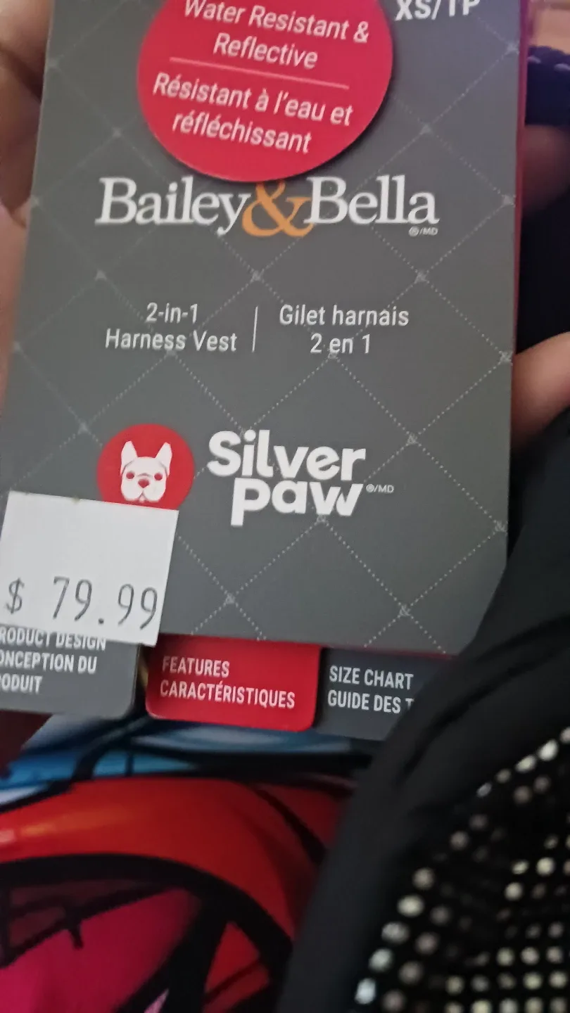 Bailey & Bella Silver Paw 2-in-1 Harness Vest image indicator(3)