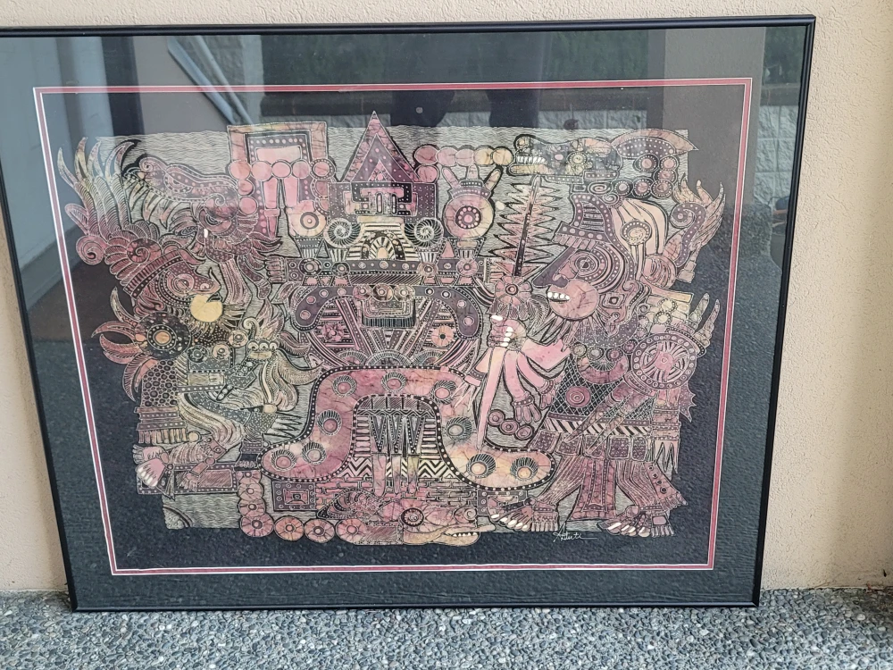 Framed Large Batik by Astuti famous artist from Indonesia