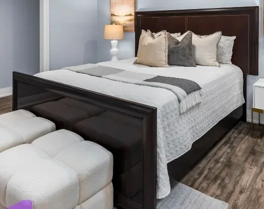 Queen bed frame and mattress