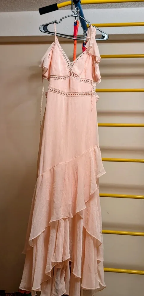 Pink Ruffle Maxi Dress (Guess brand)