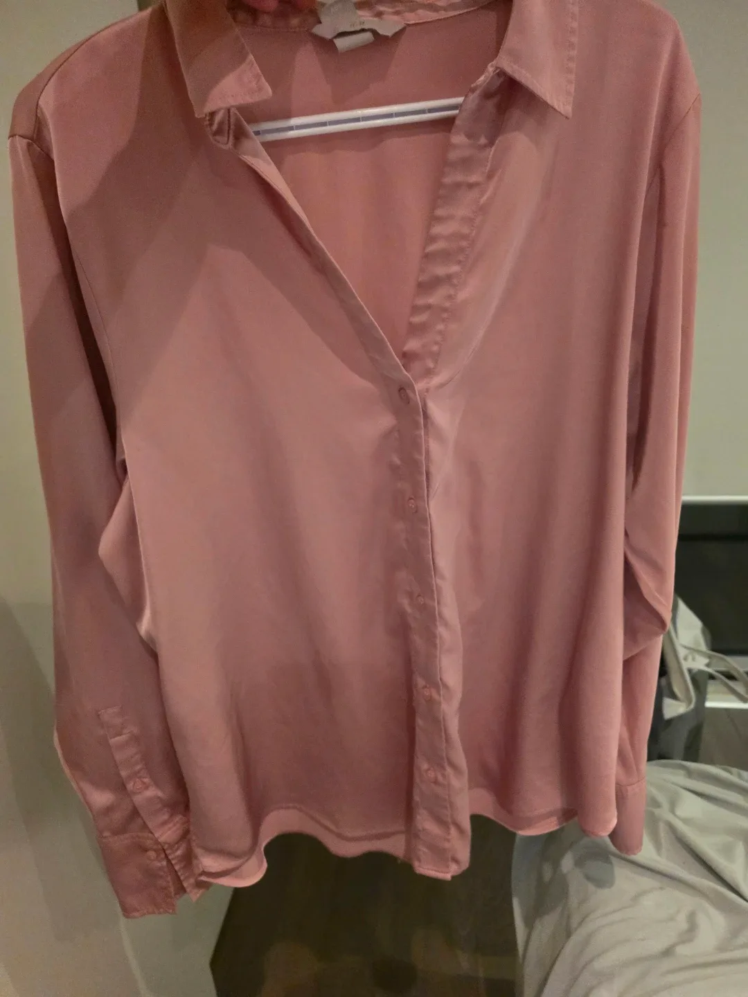 H&M Pink Satin Blouse