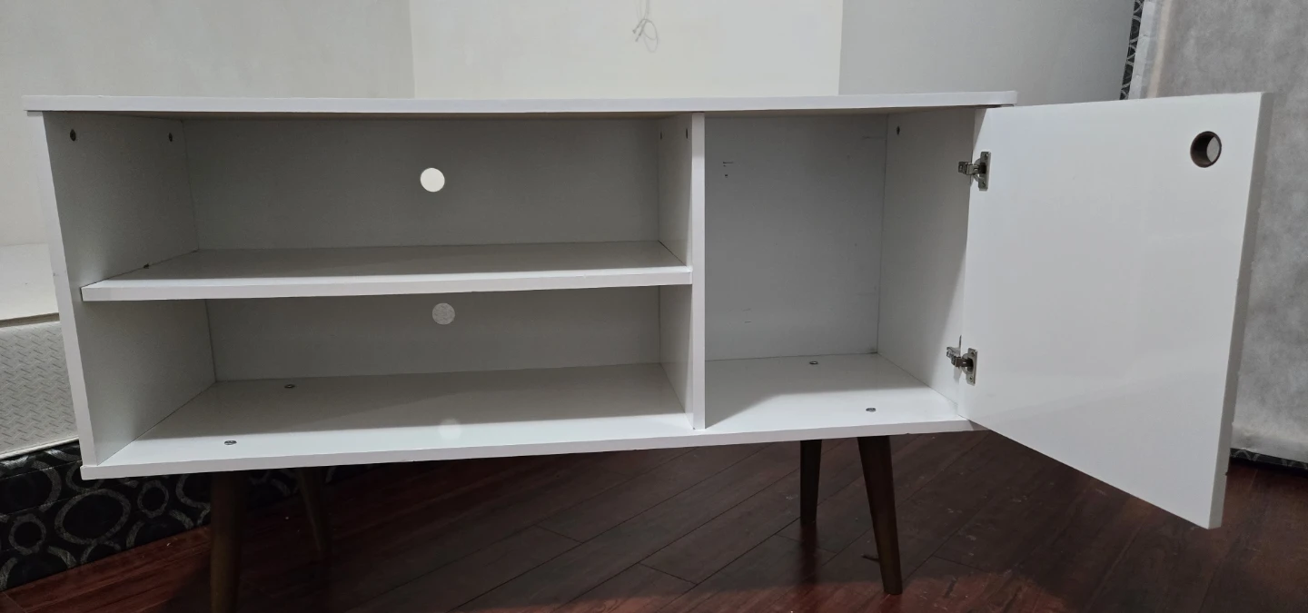 White TV Stand with Storage that can support up to 50" TV - photo 2