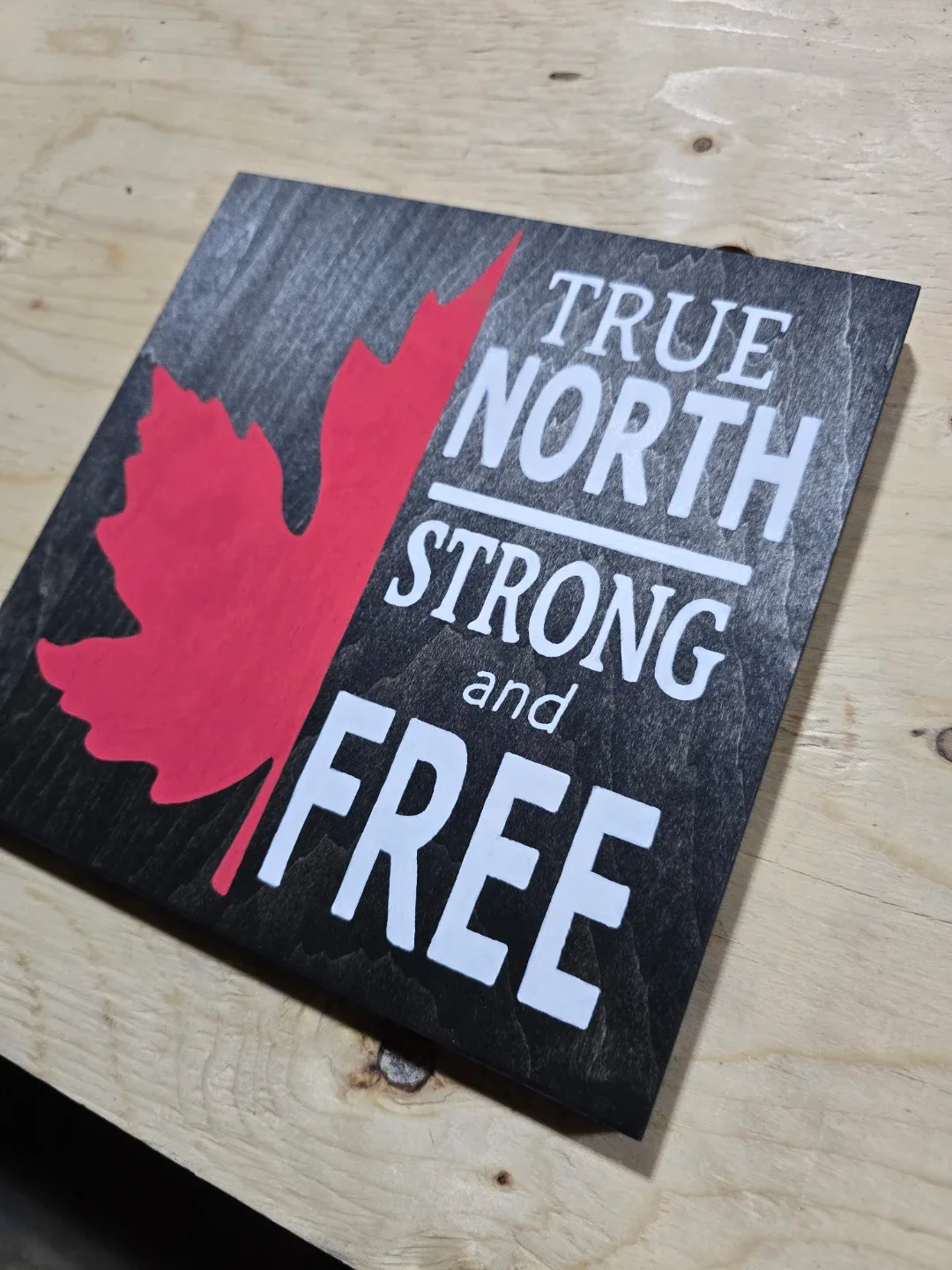 Canadian Maple Leaf Wall Art - "True North Strong & Free" image indicator(2)