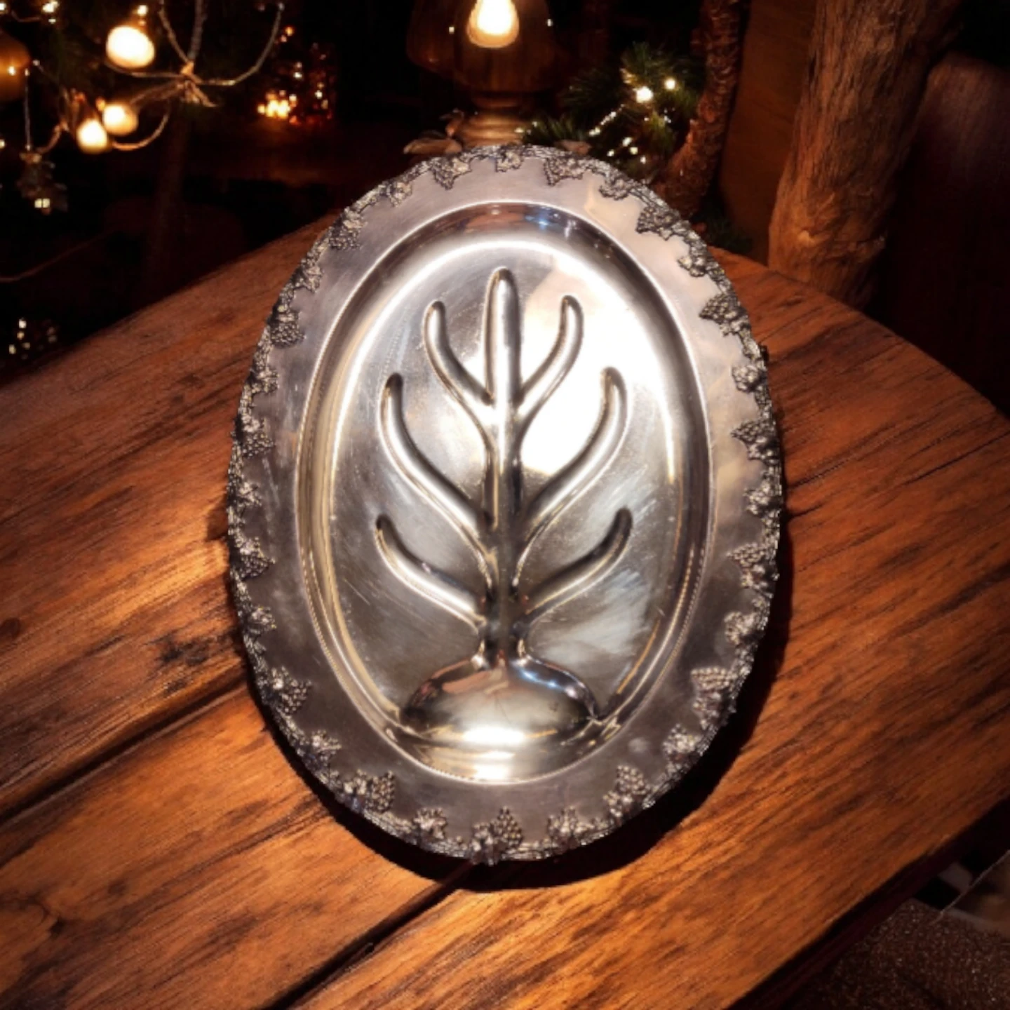 Vintage Serving Tray Wm. A. Rogers Silver Plated Meat Platter. - photo 2