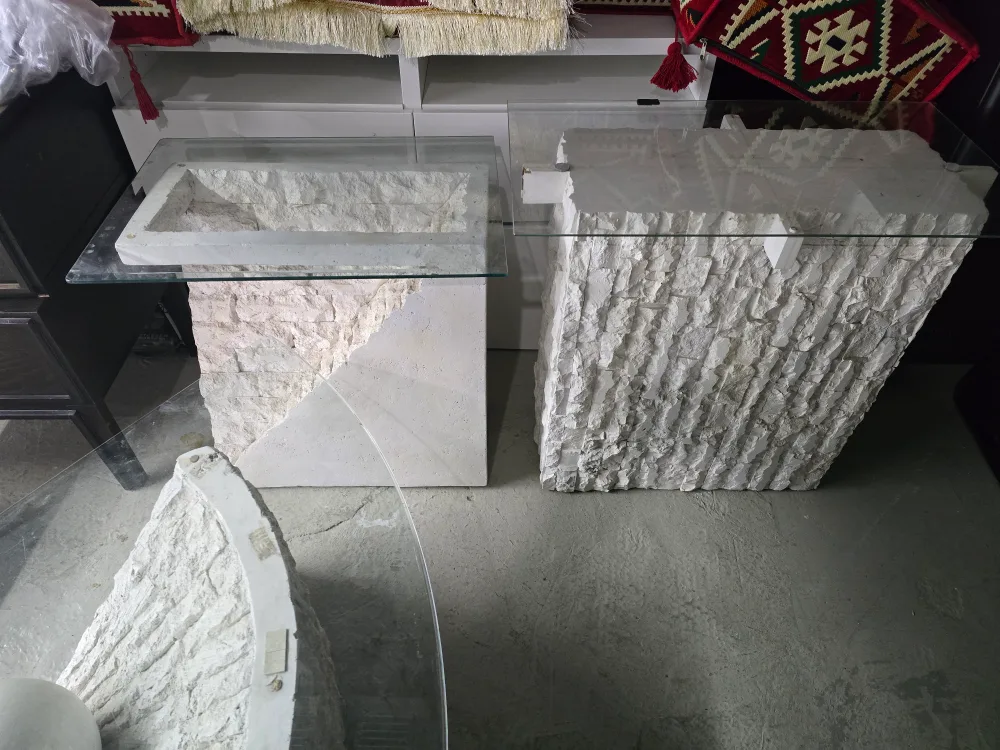 Unique Stone & Glass Coffee Table