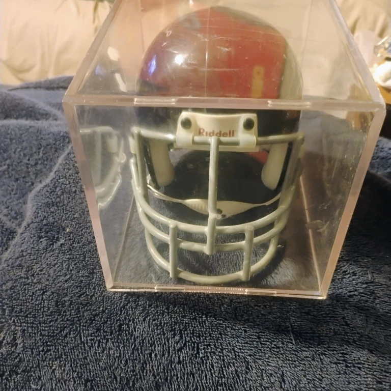 Chicago Bears Signed Mini Helmet in Case