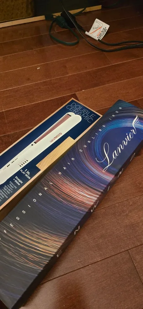 Conair Double Ceramic 1in Flat Iron + Lanvier Curling Iron