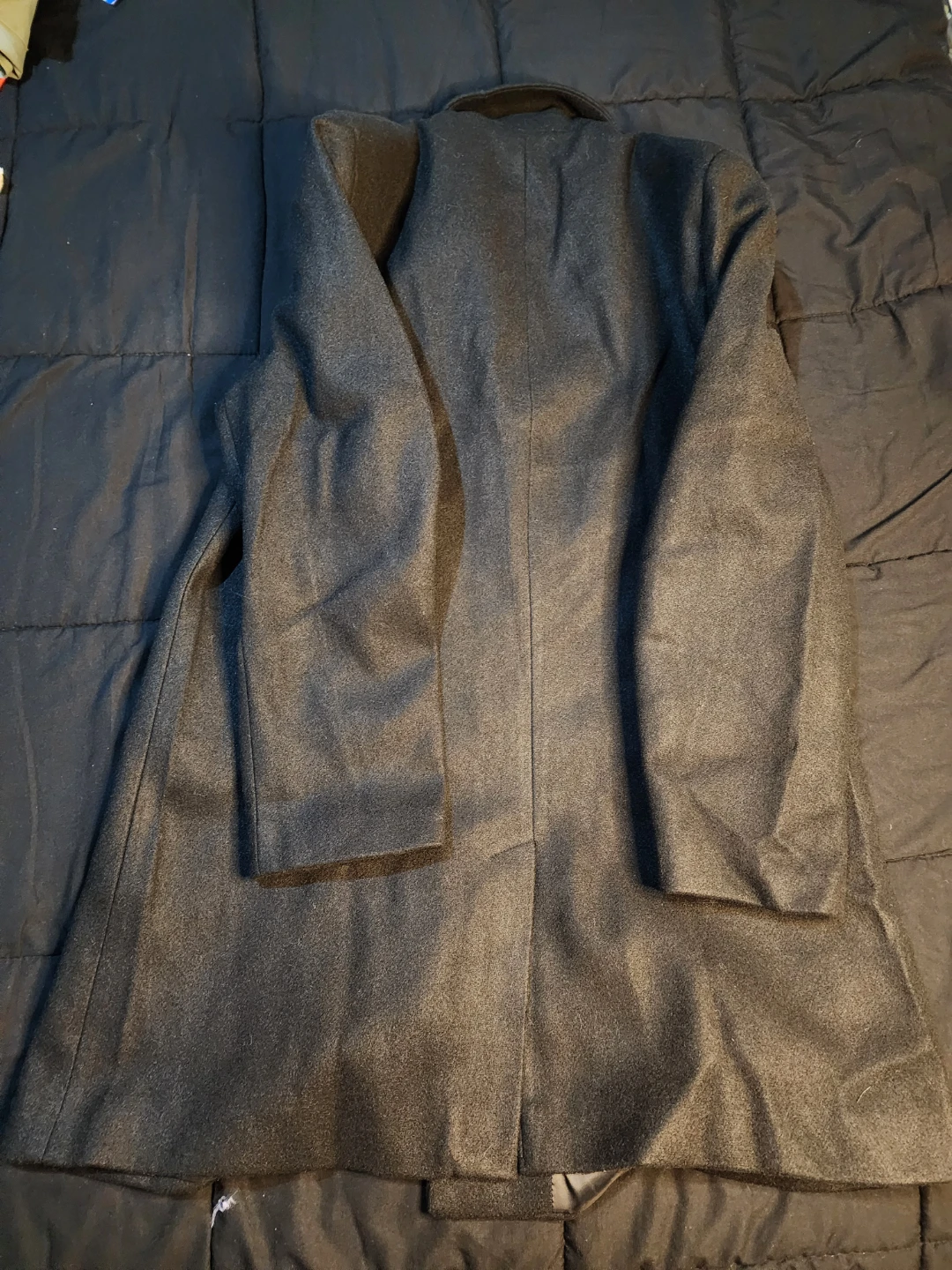 Black Wool Blend Overcoat - photo 2