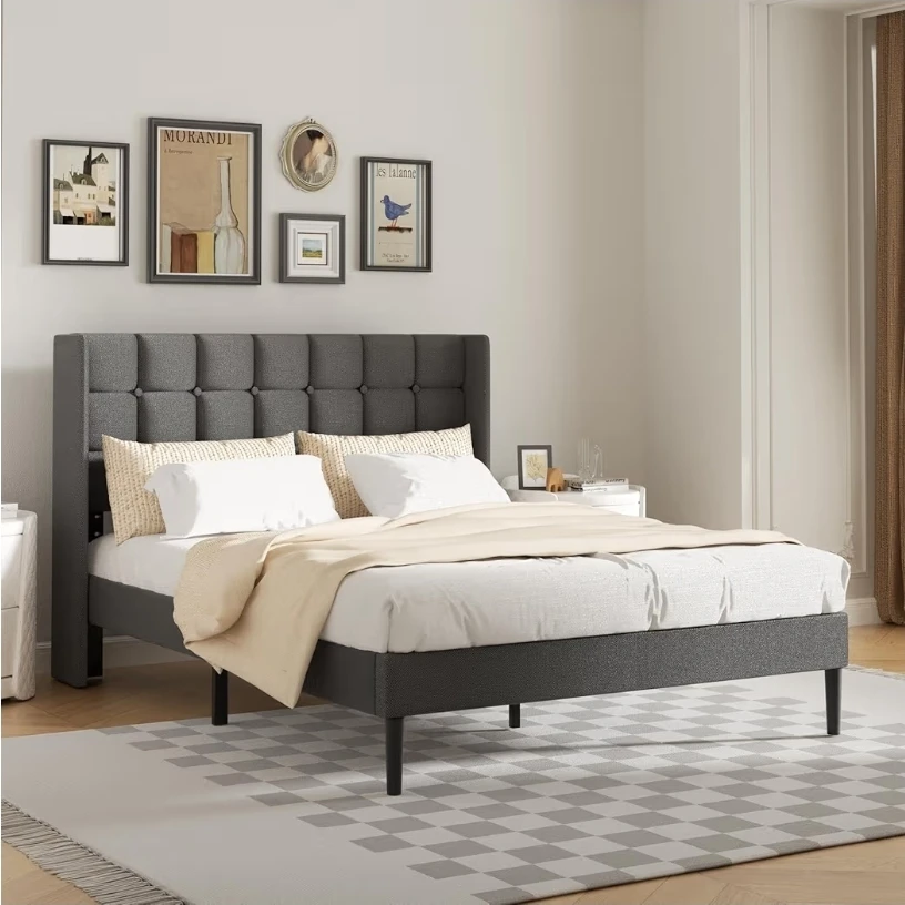 Full Size Dark Grey Bed Frame - photo 3