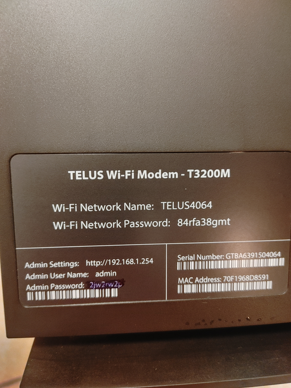 Telus WiFi Modem T3200M - photo 2