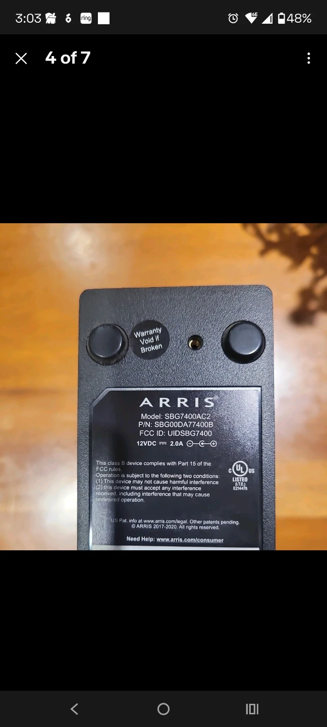 Arris SURFboard SBG7400AC2 DOCSIS 3.0 Modem & Wi-Fi Router - photo 3