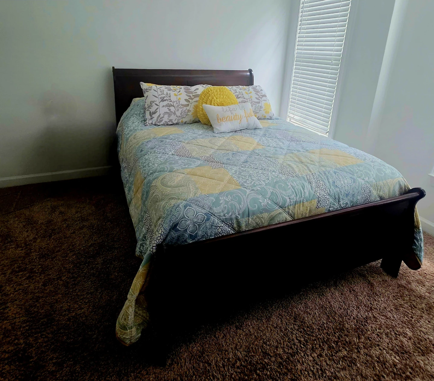 Queen Size Bed Frame with box and Night Table