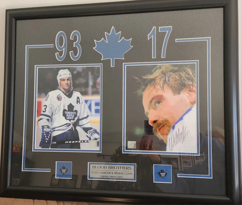 Wendel Clark & Doug Gilmour Framed Autograph