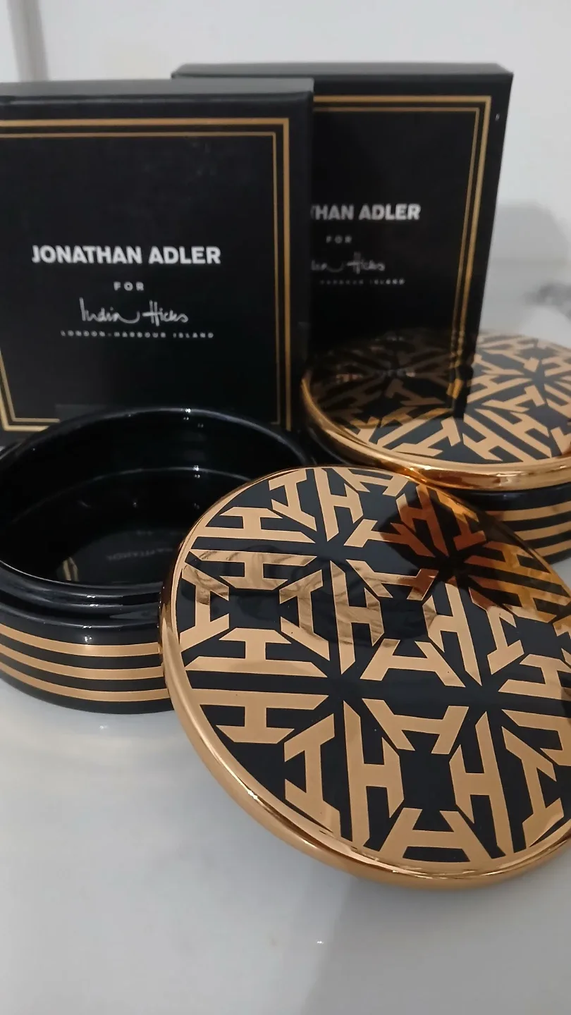 Jonathan Adler set of 2 ceramic trinket vessels