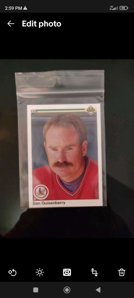 Baseball card from 1990s mint