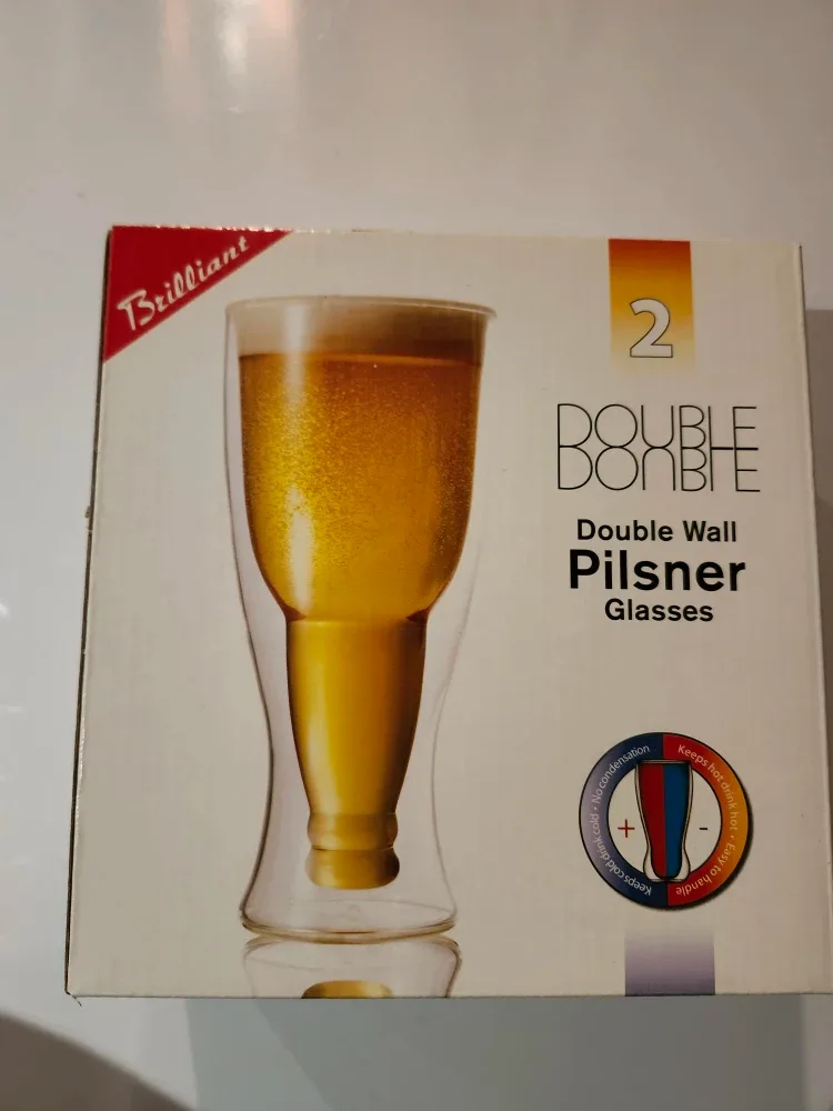 Brilliant Double Double Wall Pilsner Glasses - Set of 2