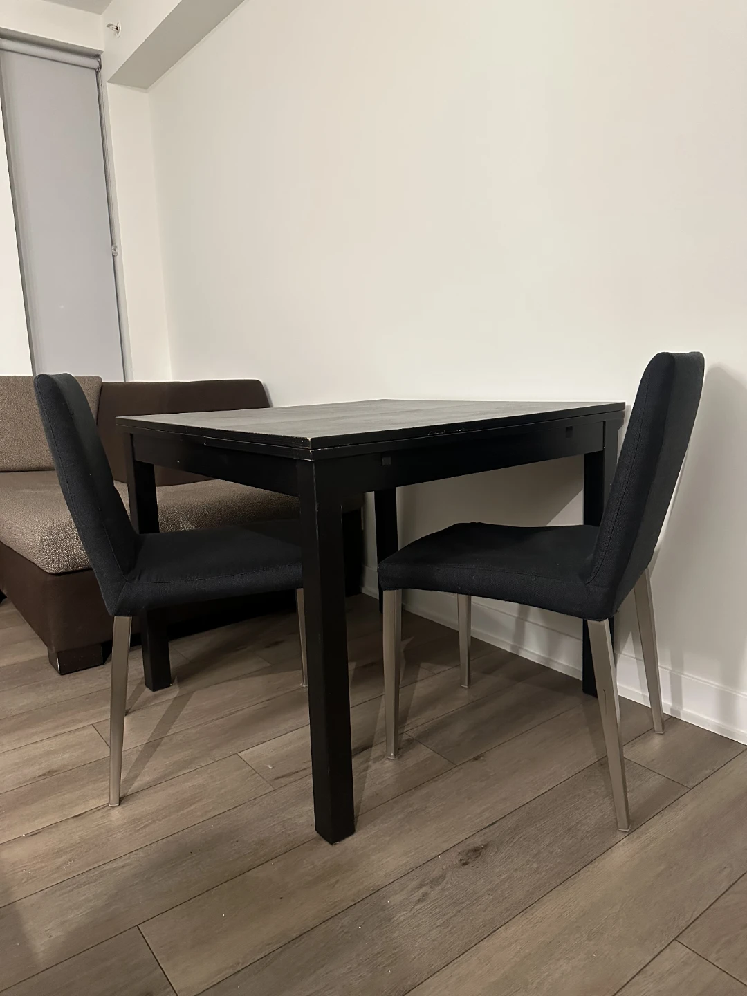 Dark-brown Dining Table with 2 Chairs - move out sale