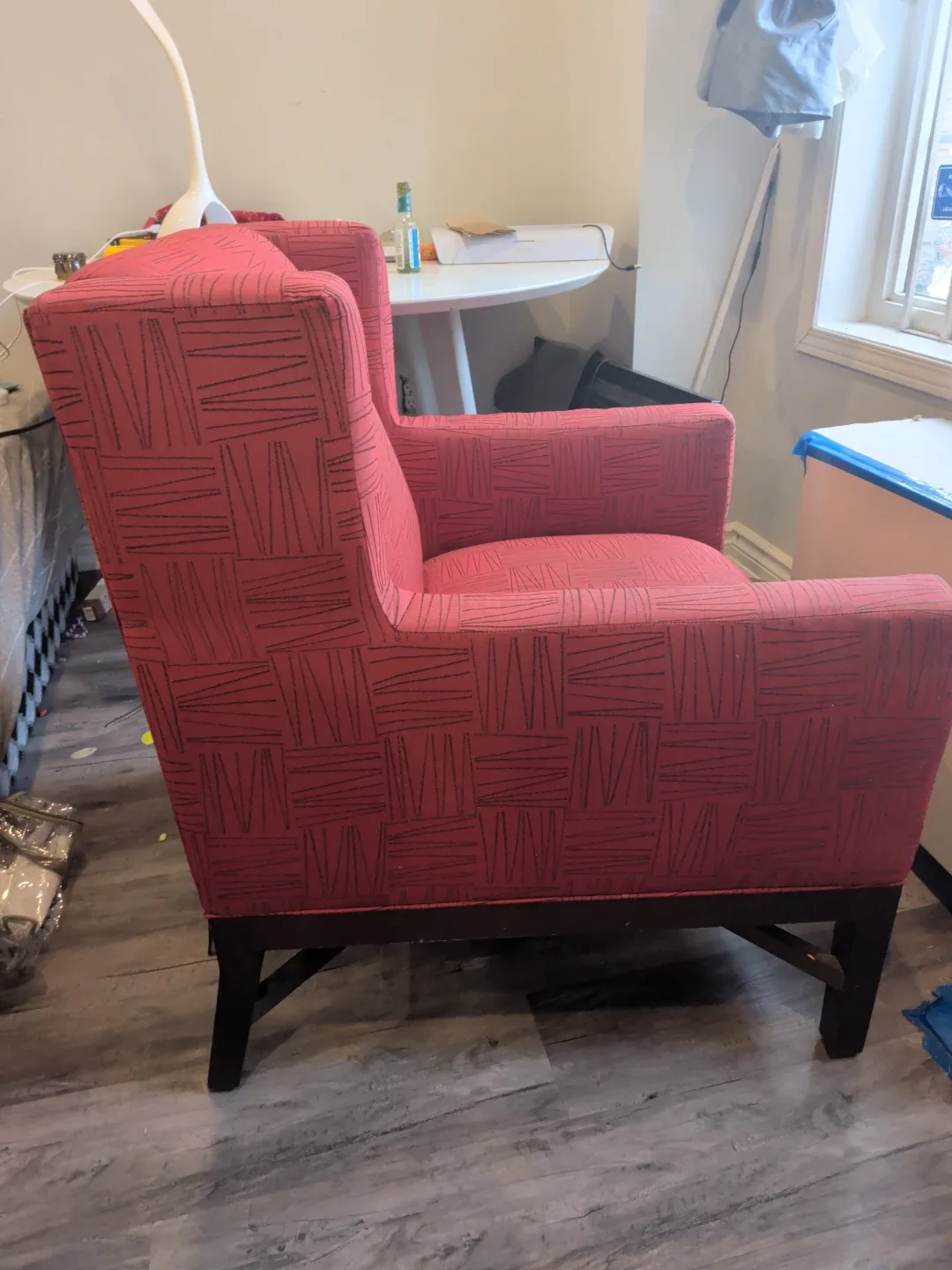 Red Patterned Armchair