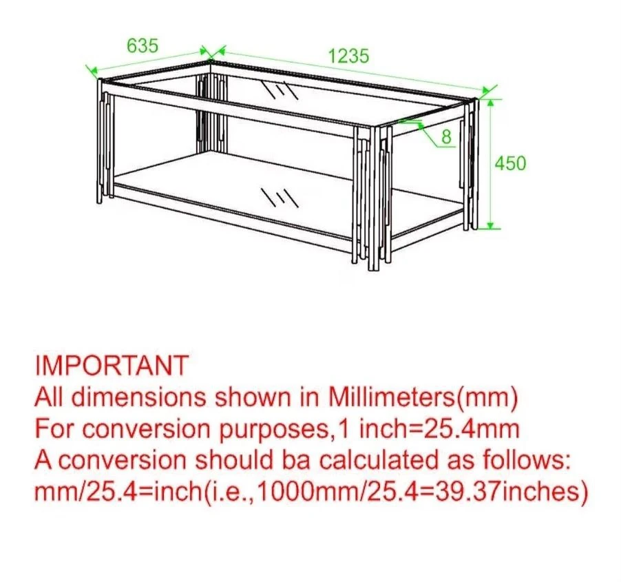 Glass Coffee Table - Silver Frame - photo 2