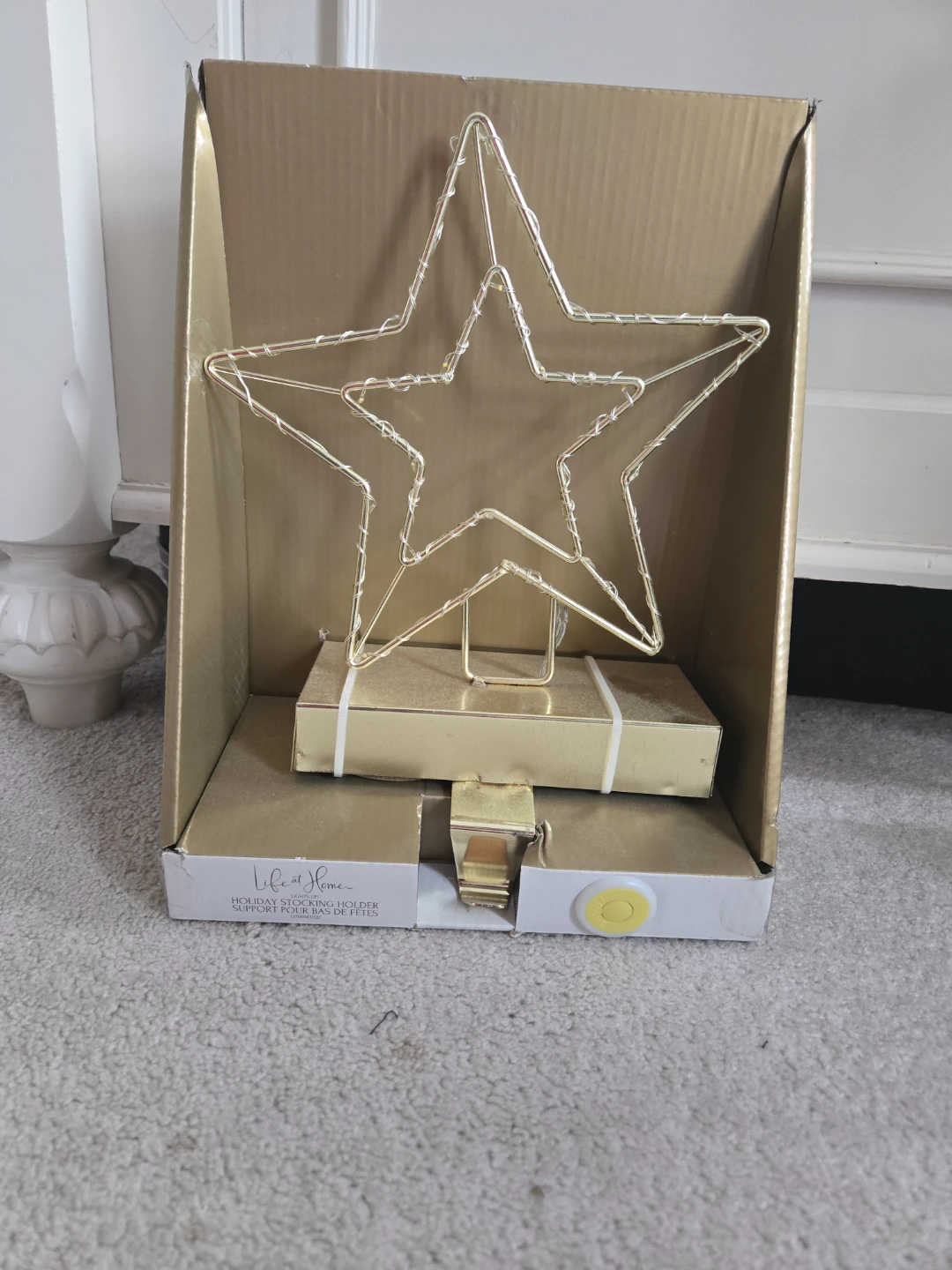 Life at Home Holiday Stocking Holder - Gold Star