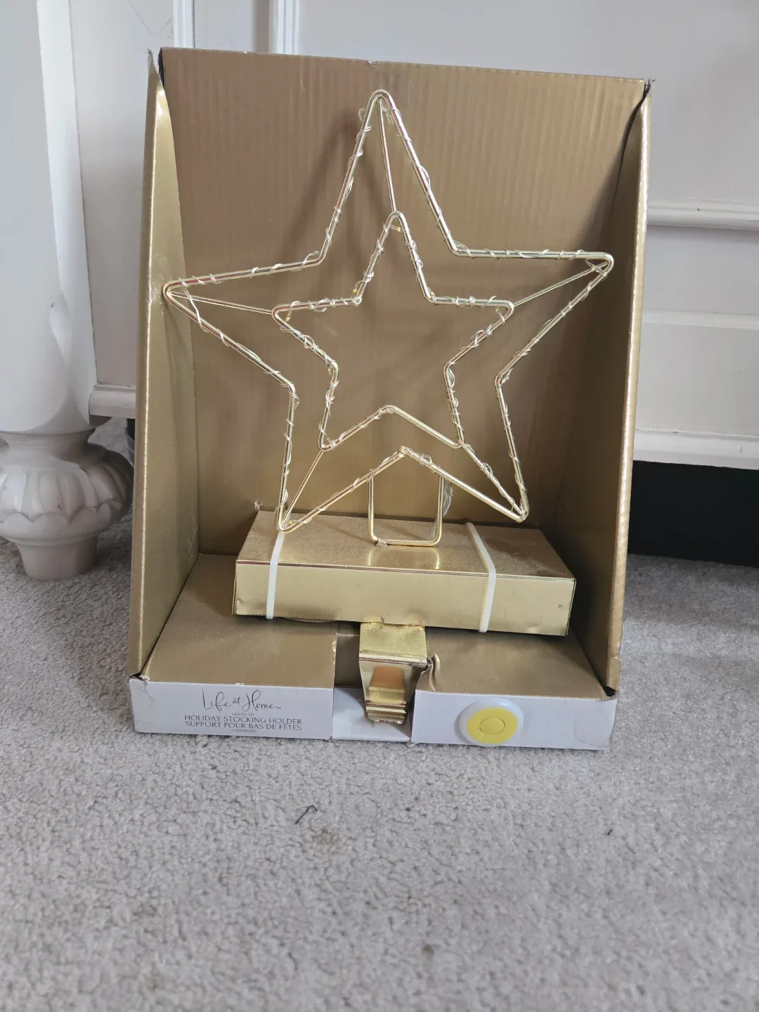 Life at Home Holiday Stocking Holder - Gold Star